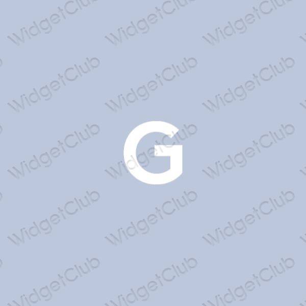 زیبایی شناسی آبی پاستلی Google آیکون های برنامه