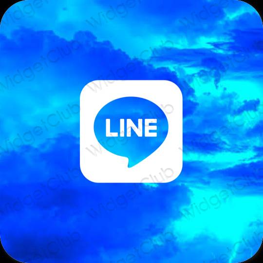 Естетичен син LINE икони на приложения