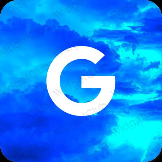 Естетичний блакитний Google значки програм
