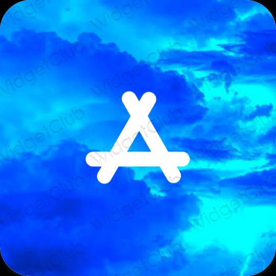 زیبایی شناسی آبی AppStore آیکون های برنامه