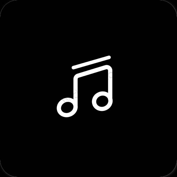Estetik hitam LINE MUSIC ikon aplikasi