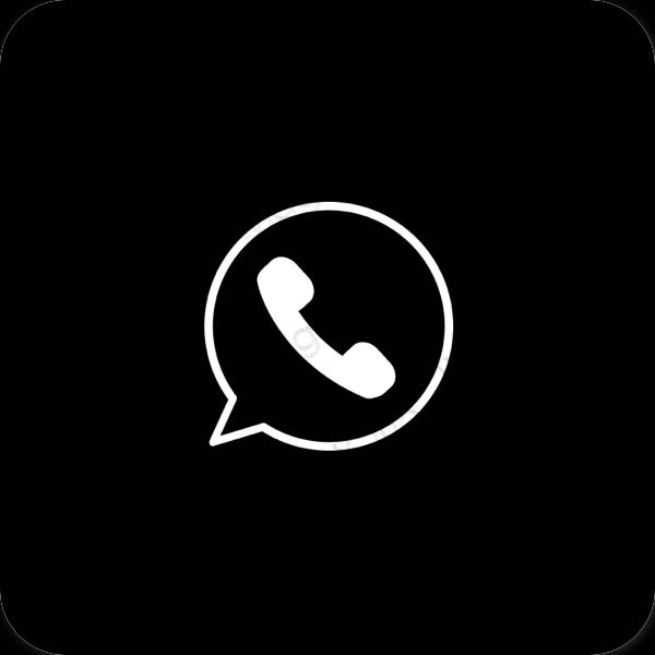 Estetisk svart WhatsApp app ikoner