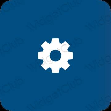 Stijlvol blauw Settings app-pictogrammen