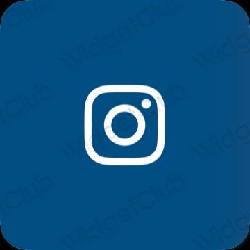 Estético azul Instagram iconos de aplicaciones