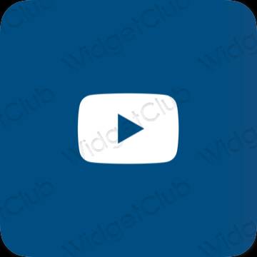 Stijlvol blauw Youtube app-pictogrammen