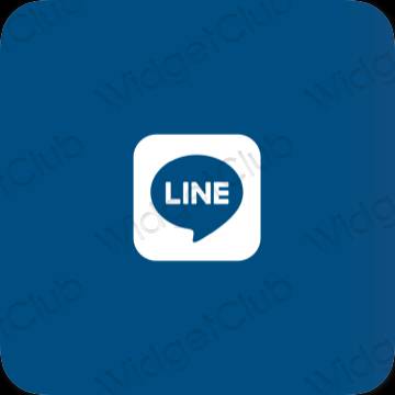 Aesthetic blue LINE app icons