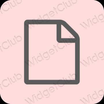 Estetyka różowy Notes ikony aplikacji