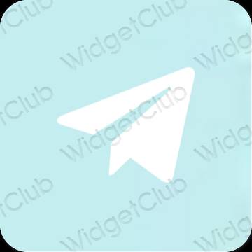 Estético azul pastel Telegram ícones de aplicativos