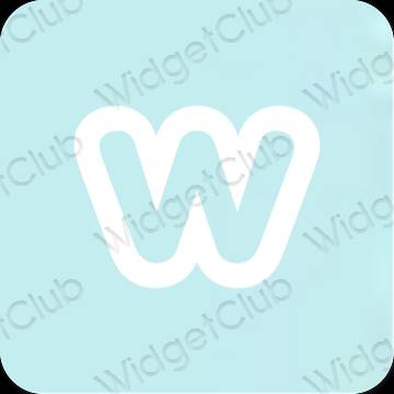 Estetisk pastellblå Weebly app ikoner