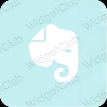 Esthétique bleu pastel Evernote icônes d'application