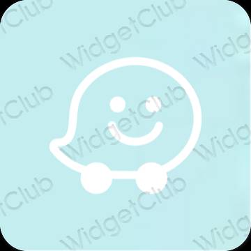 Estetik ungu Waze ikon aplikasi