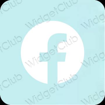 Estético azul pastel Facebook ícones de aplicativos