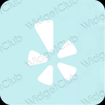 Estetik biru pastel Yelp ikon aplikasi