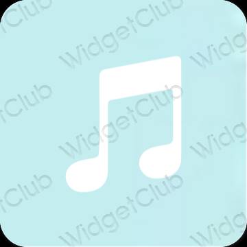 Естетски пастелно плава Music иконе апликација