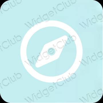 Estetic albastru pastel Safari pictogramele aplicației