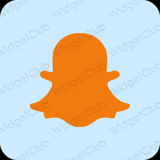 Stijlvol pastelblauw snapchat app-pictogrammen