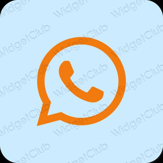 Estetyka pastelowy niebieski WhatsApp ikony aplikacji