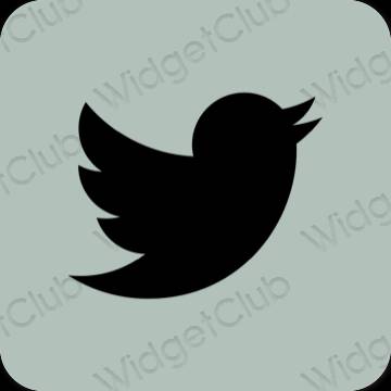 Естетски зелена Twitter иконе апликација