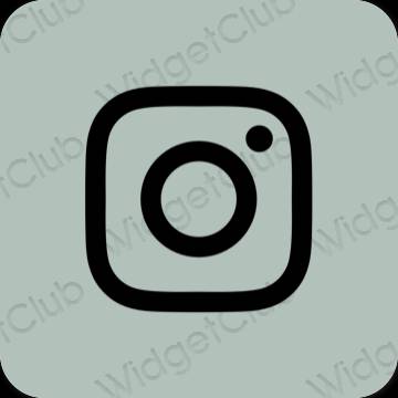 Esztétika zöld Instagram alkalmazás ikonok