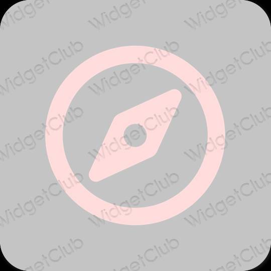 Estetski siva Safari ikone aplikacija