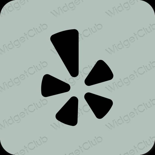 Estético verde Yelp iconos de aplicaciones
