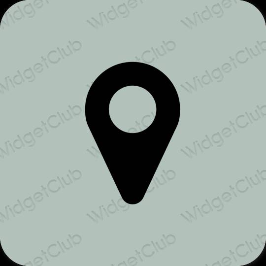 Estetické zelená Map ikony aplikácií