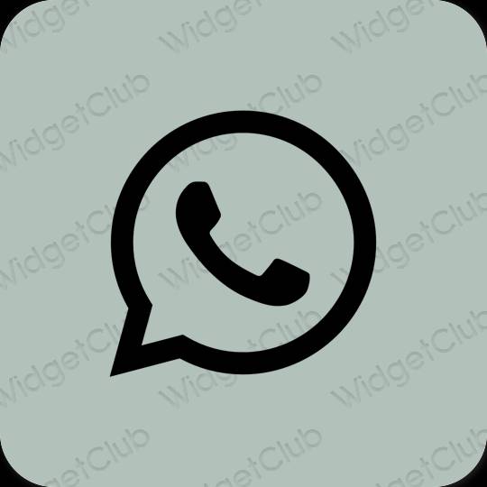 Esteetiline roheline WhatsApp rakenduste ikoonid