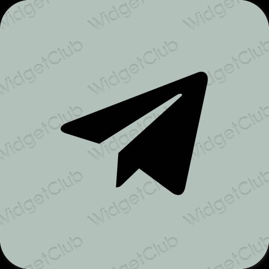 Esteettinen vihreä Telegram sovelluskuvakkeet