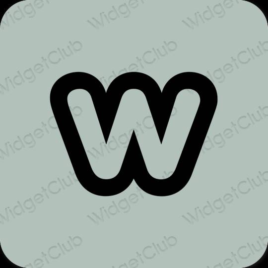 Estetické zelená Weebly ikony aplikácií