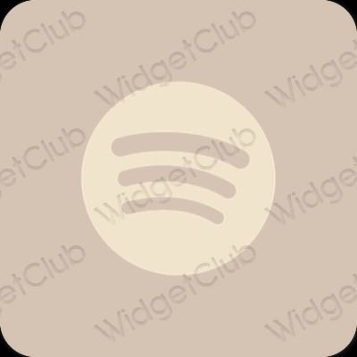Естетичен бежово Spotify икони на приложения
