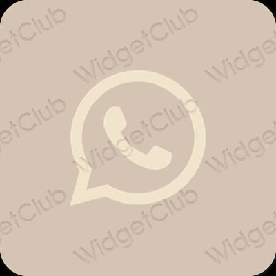 Естетичен бежово WhatsApp икони на приложения