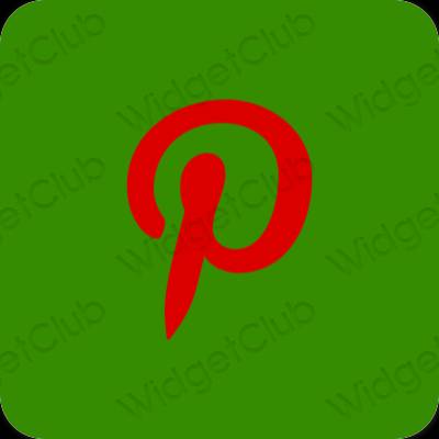 Estetisk grön Pinterest app ikoner