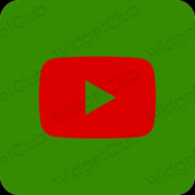 Estetico verde Youtube icone dell'app