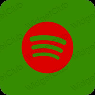 Estetický zelená Spotify ikony aplikací