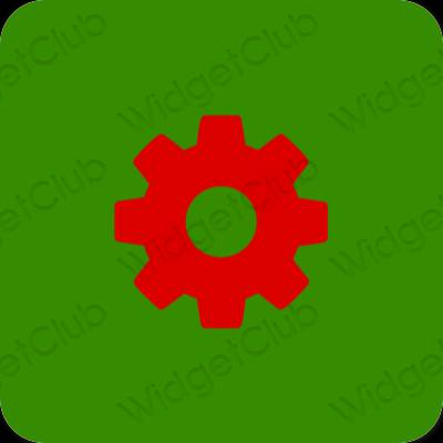 Esteetiline roheline Settings rakenduste ikoonid