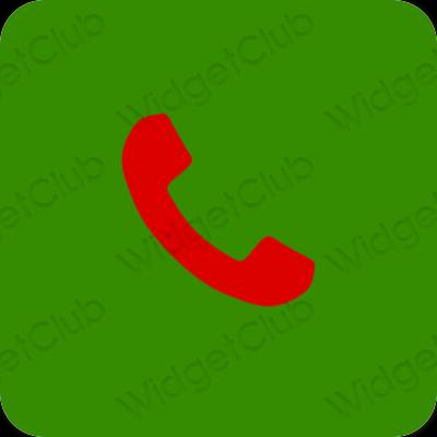 Естетичен зелено Phone икони на приложения