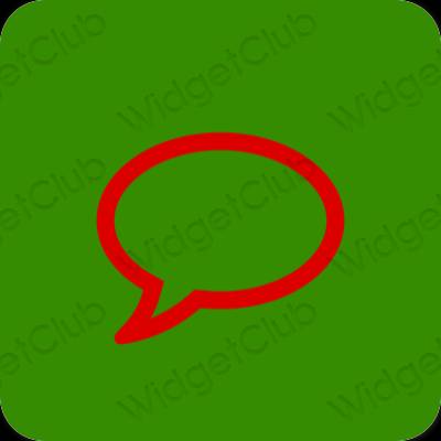 Estetis hijau Messages ikon aplikasi