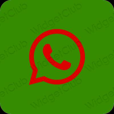 Thẩm mỹ màu xanh lá WhatsApp biểu tượng ứng dụng