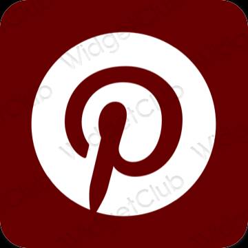 Estetic maro Pinterest pictogramele aplicației