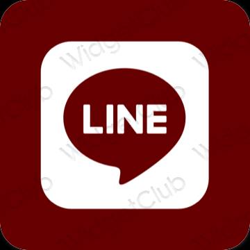 Естетичний коричневий LINE значки програм