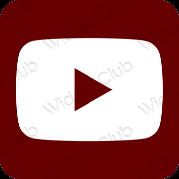 Estetik Kahverengi Youtube uygulama simgeleri