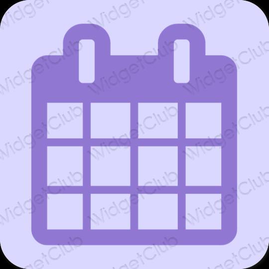 Esteettinen violetti Calendar sovelluskuvakkeet