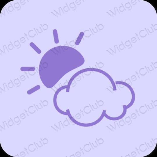Естетичен лилаво Weather икони на приложения