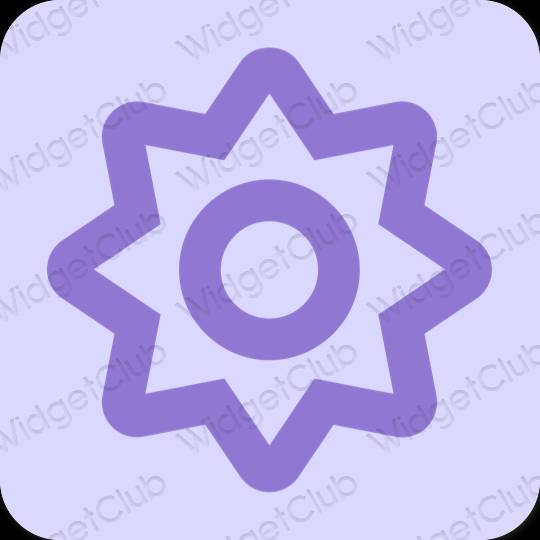 Естетичний фіолетовий Settings значки програм