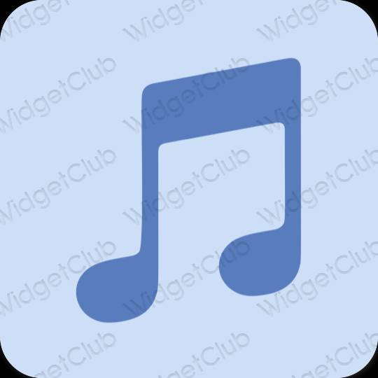 Estetisk pastellblå Music app ikoner