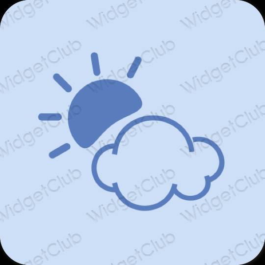 Estetické pastelovo modrá Weather ikony aplikácií