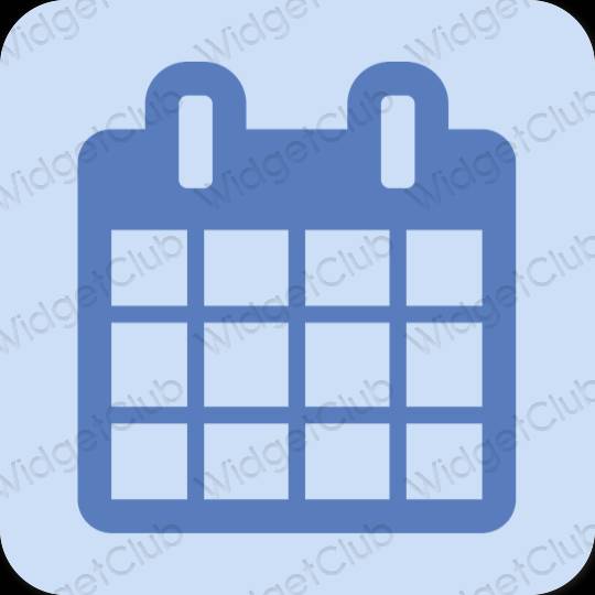 جمالي الأزرق الباستيل Calendar أيقونات التطبيق
