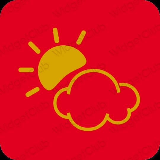 Естетичен неоново розово Weather икони на приложения