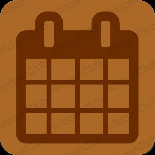 Esteettinen ruskea Calendar sovelluskuvakkeet
