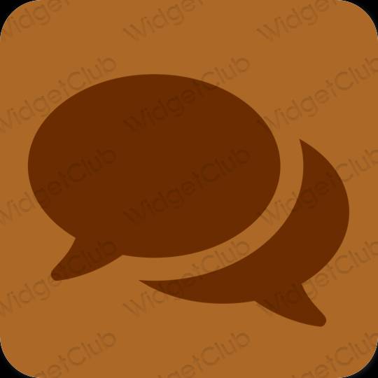 Estetis cokelat Messages ikon aplikasi